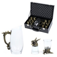 Gift set of glasses-fussing for 12 people, with a decanter 400 ml, glass 30 ml, bronze