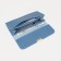 Women's wallet on the button, blue color