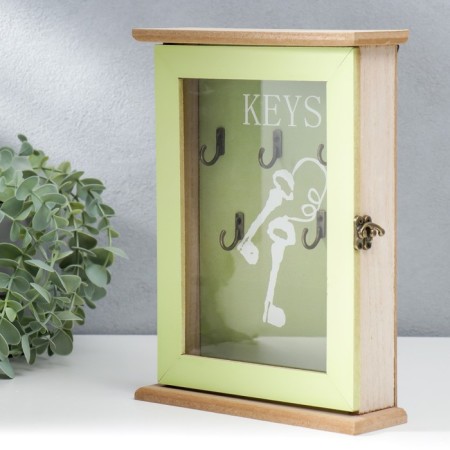 Keywood tree 5 hooks "Key bunch" Green 25.5x19x6 cm-2