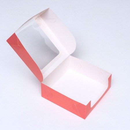 Confectionery packaging with a window, pink, 18 x 18 x 7 cm-3