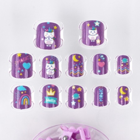Baby overhead nails "Rainbow Unicorn", 12 pcs, a set with a bracelet and hairpins-5