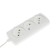 Extension cord Luazon Lighting Eco, 3 sockets, 1.5 m, 6 A, 1300 W, SHVVP 2x0.5 mm2, without salary, white