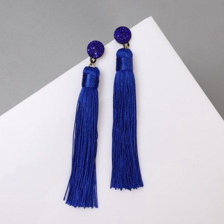 Earrings "Brushes" Harmony, Blue L -brush color 9.5cm-1