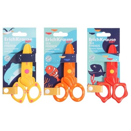 Baby scissors 12 cm Erichkrause "Sea Friends", plastic, mix
