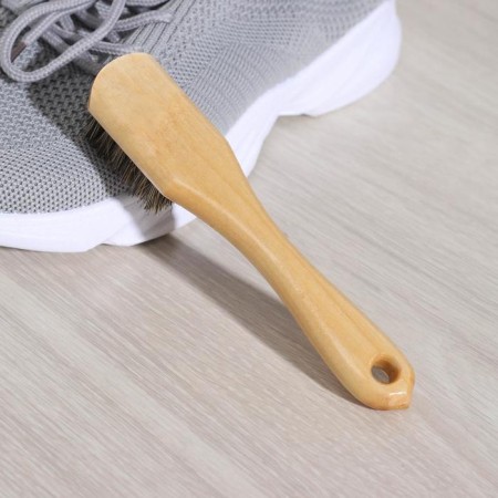Brush for shoes for applying cream, 15 × 2 cm, pork stubble-3