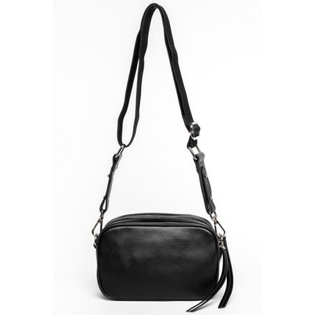 Bag Cross-Body Women's, genuine leather, Ludor black, 21x8x14 cm