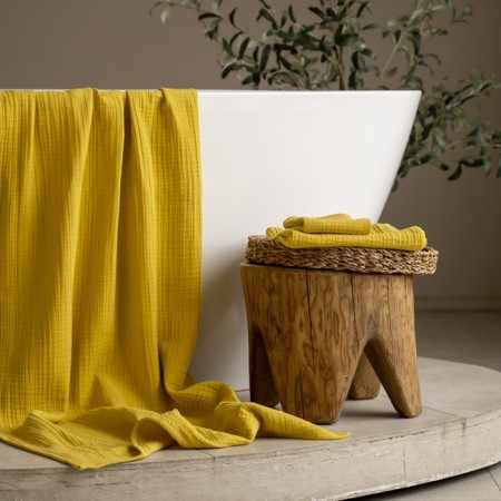 Pasionaria “Shifu”, Muslin, 250 gr, size 70x140 cm, mustard color