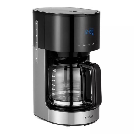 Coffee machine KitFort KT-7297, Capilular, 900 W, 1.5 l, silver-black-1