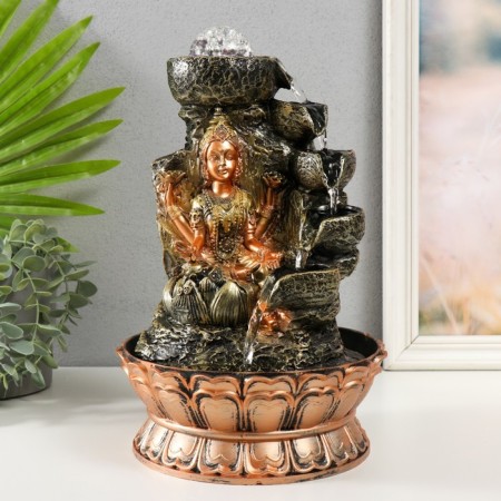 The desktop fountain from the network, the backlight "Lakshmi in gold under the waterfall" 20x20x30 cm