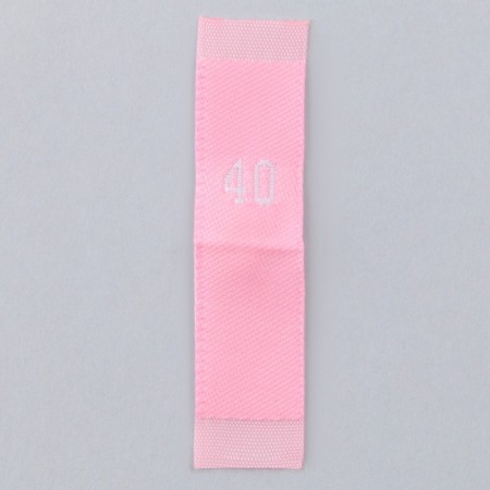 Textile strip "40", 4.6 x 1.1 cm, pink color-3