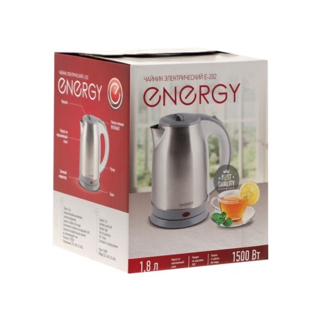 Electric kettle Energy E-202, metal, 1.8 l, 1500 watts, silver-gray-2