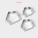 A set of forms for cutting the cookies “House”, 3 pcs, 7 × 6.5 × 1.5 cm, chrome color