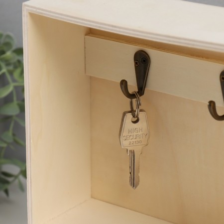 Keywood tree for painting 2 hooks with a drawer "rectangular" 18.5x7x25 cm-3