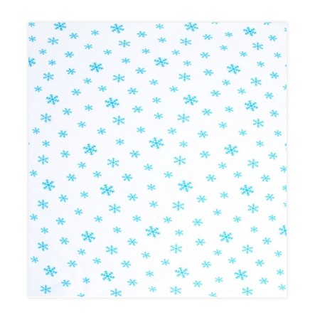 A cut knitted for needlework, velor, on a white background blue snowflakes, 45 x 50 cm-2