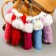 Fluffy on the ring "Poodle with colored ears and tail and bow" mix 18.5x6x5 cm