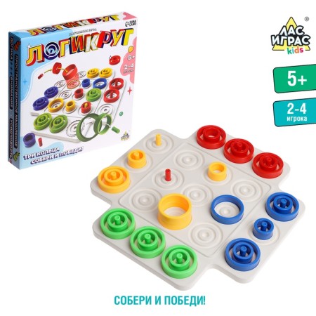 Board game for children for logic "Logikrug", 2-4 players, 5+