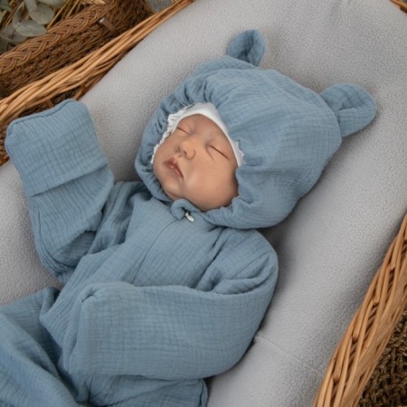 Kinderlitto “Muslin” discharge kit, 4 items, height 50-56 cm, gray-blue color-6