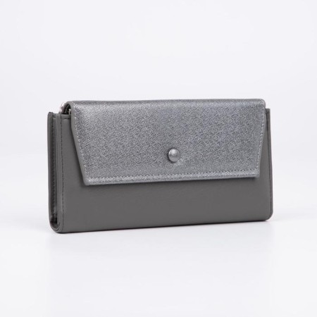 Women's wallet on magnets, gray color
