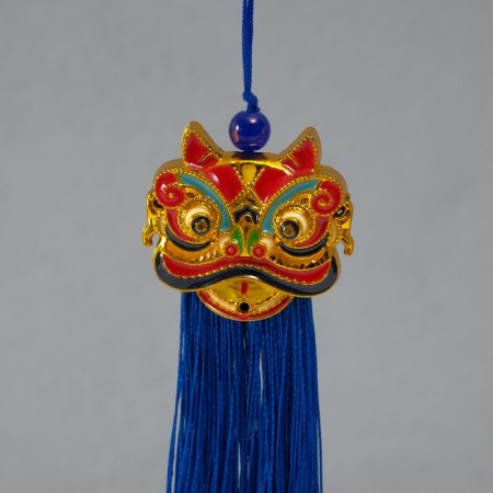 Textile suspension, plastic "Chinese lion" blue 2x4x14 cm-2