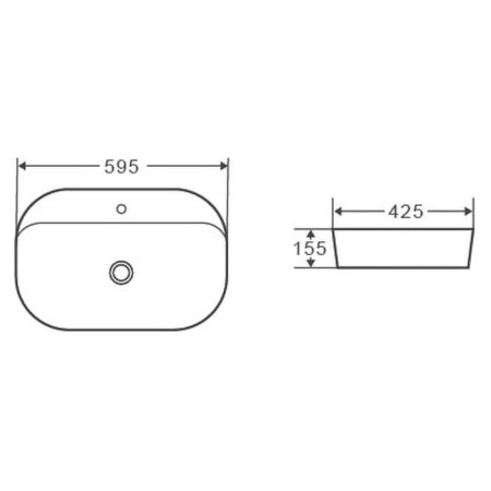 Grossman GR-3027 sink, oval, 595 x 425 mm, white-2