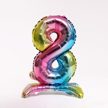 Foil ball 16 "number 8", on the stand, gradient