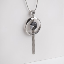 Jupiter pendant, gray color in silver, 72 cm