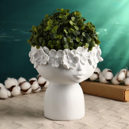 Kashpo - Vase "Boy with Venochka" White, 19x19cm