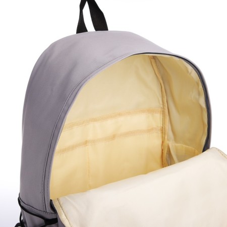 Young backpack from textiles on lightning, 4 pockets, gray color-5