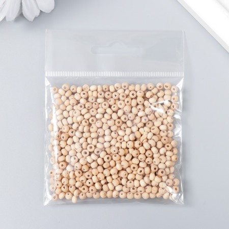 Wooden beads 4 mm., Hole 1.5 mm. 10 gr. (400 - 440 pcs.)-2