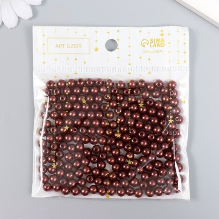 Beads for creativity plastic "Olive-brown" set of 200 pcs d = 0.6 cm-2