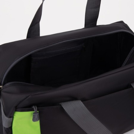 Sports bag with lightning, 2 external pockets, average size, black color-2