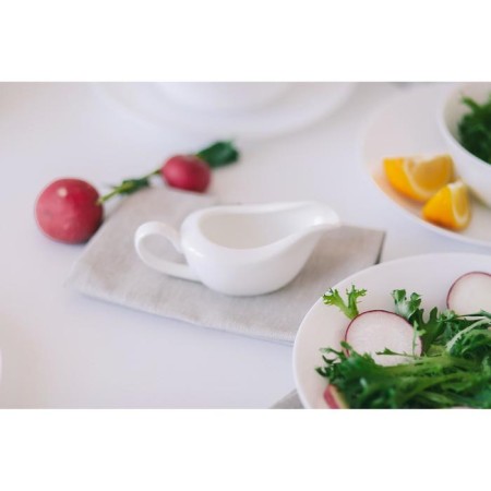 Porcelain saucer Wilmax, 100 ml, 13 × 6 × 5 cm, white color-5