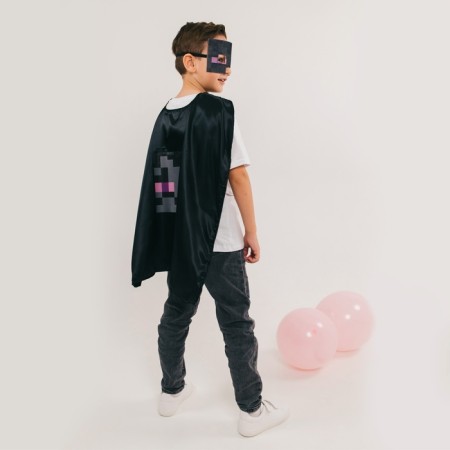 Carnival set "Cube-Mir" raincoat and mask, black-3