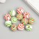 Beads tree for creativity "Round. Red, green patterns on white" D = 1.6 cm set 12 pcs 95808