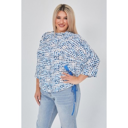 Female blouse, size 54, blue color-3