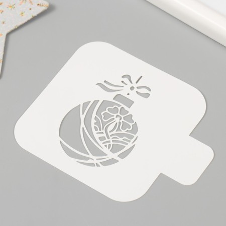 Plastic stencil "New Year's ball", size 9x9 cm-1