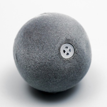 Velvet toy with a squeak "Smile", 4 cm, gray-2