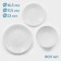 Service "Diva", 18 objects: 6 plates D = 17.5 cm, D = 23 cm, D = 16.5 cm, glass ceramics, white color