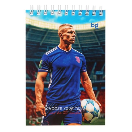 Notepad A6, 60 sheets in a cage on the crest of a neural network. Football, covered Cardboard, block 60g/m2, mix-4