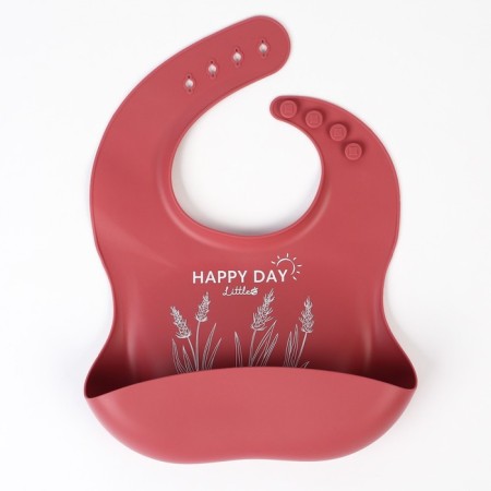Set for feeding: bib, plate on the suction cup, spoon, m & b, cherry-7
