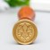 Printing for wax with a wooden handle "Heraldic lily with flowers" 9x2.5x2.5 cm