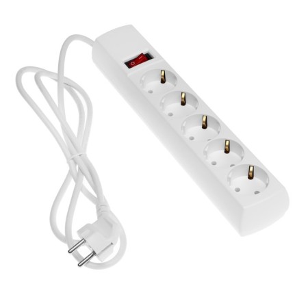 Network filter Unit, 5 nests, 1.5 m, 10 a, 2200 watts, with salary, white-1