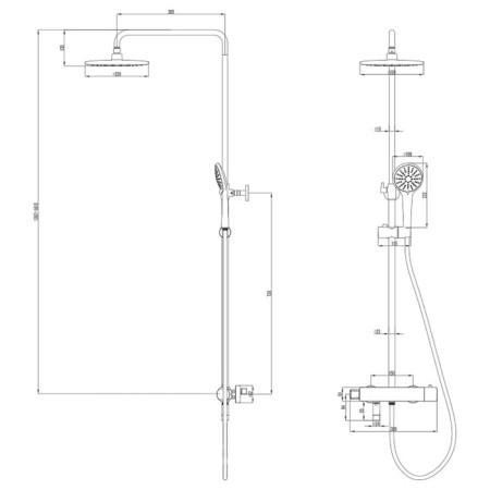 Lemark Bronx LM3772GM shower system, single -leaf, tropical shower, watering can-6