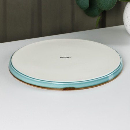 Porcelain plate with a magistro "Cerera" side, d = 25.5 cm, blue color-2