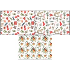 Set of decoupage maps 3 pcs “New Year's backgrounds”, density 45 g/m2, A4 format format