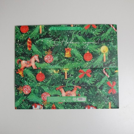 Laminated horizontal "Elepera Christmas tree", XL 49 x 40 x 19 cm, New Year-1