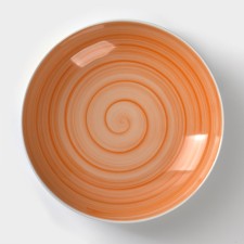 Deep porcelain plate Infinity, 700 ml, D = 20.5 cm, Orange color