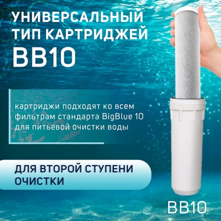 Smooth cartridge Zein CTO-10BB, pressed coconut coal, 5 μm-4