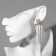Hanging earrings with rhinestones "Four Liber", white color in gold