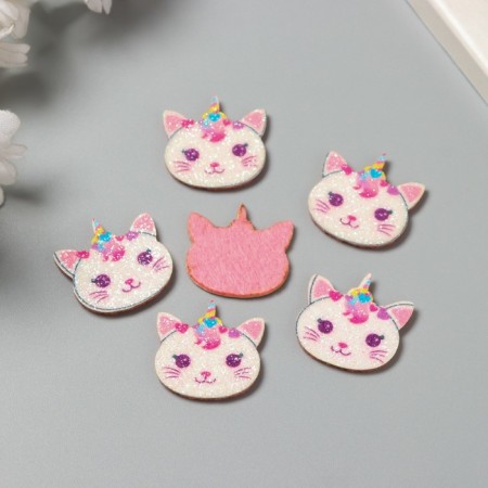 Decor for the creativity of felt lords "Kitty unicorn" 2.5x2 cm-1